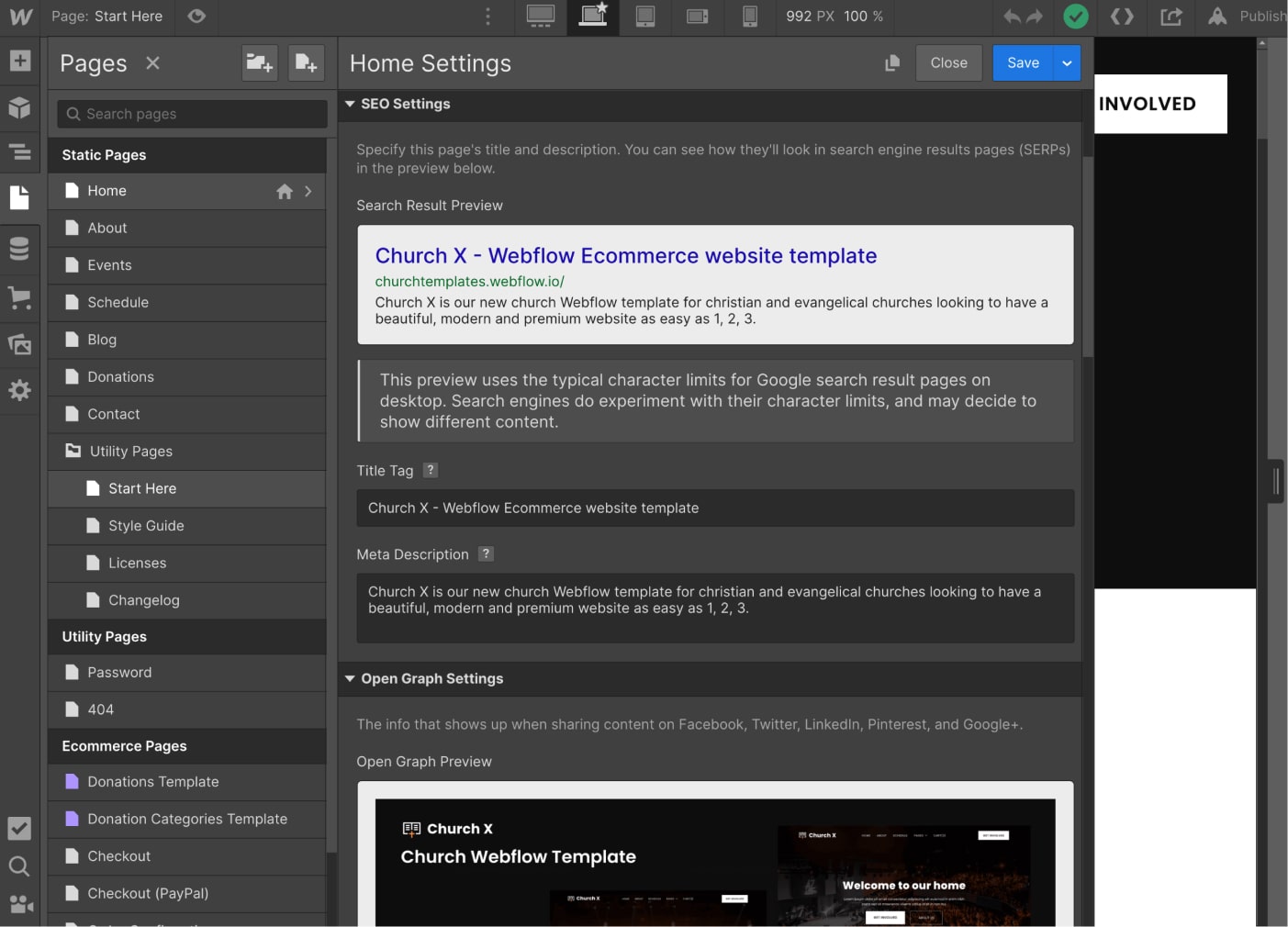 SEO - Church X Webflow Template
