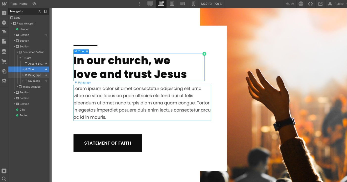 Static Content - Church X Webflow Template